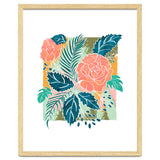 Framed Nature, Botanical Floral Rustic Bohemian, Garden Painting Tropical Illustration thumbnail
