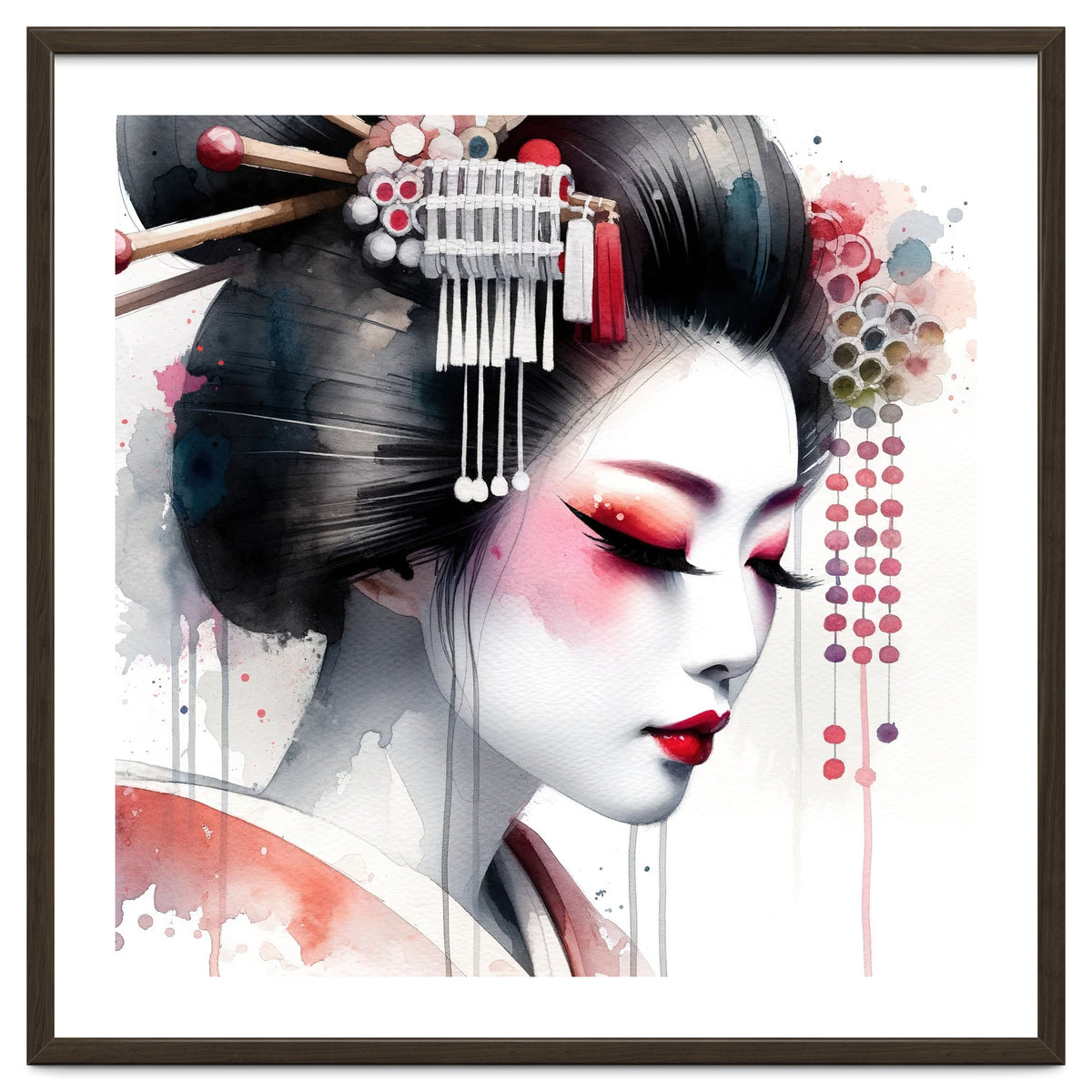 Crimson Kanzashi Modern Geisha