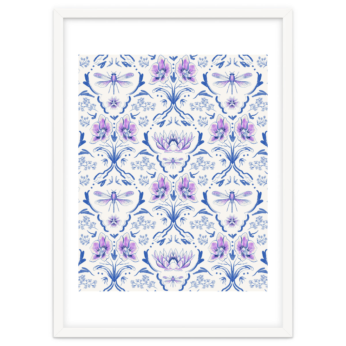 Bohemian Garden Blue Pattern