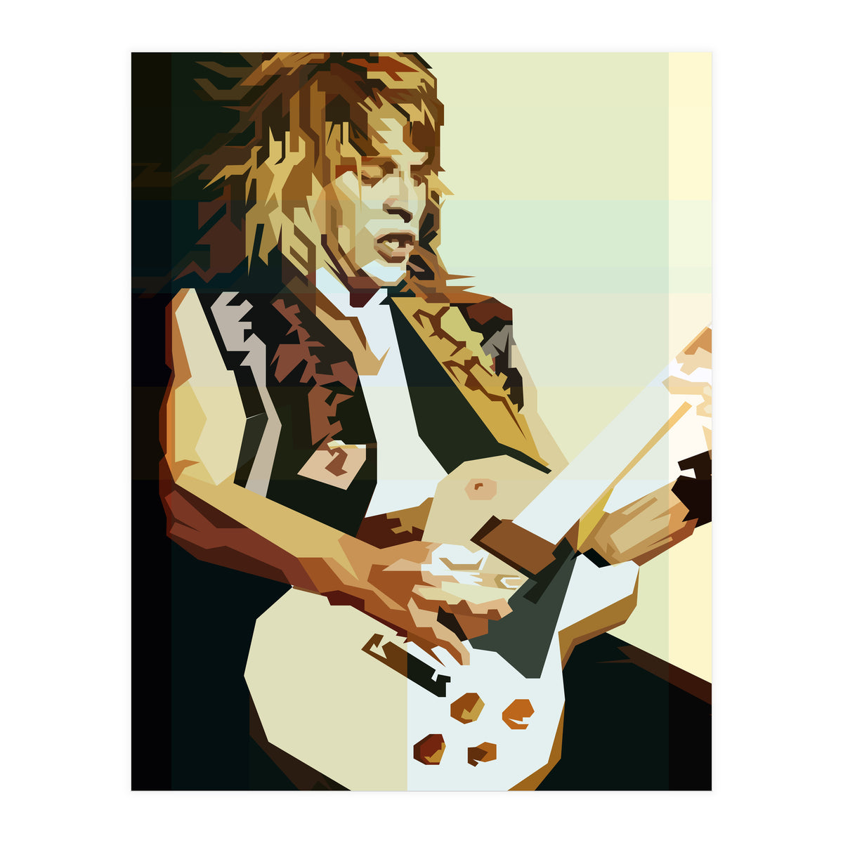 Randy Rhoads Metal Guitarist Retro Illustration (Print Only)