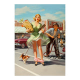 Funny Pin Up Shopping Girl (Print Only) thumbnail