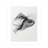 Abstract Black Flowing Fabric Wave (Print Only)
