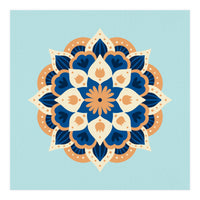 Mandala flower - orange and blue (Print Only)