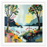 Serene Mountain Lake Landscape
