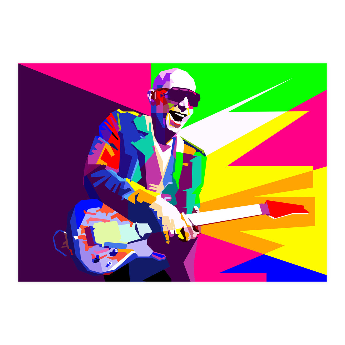Joe Satriani Rock Guitar Instrumental Pop Art WPAP   (Print Only)