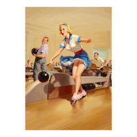 Sexy Pinup Girl On Bowling Incident (Print Only)