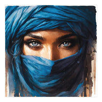 Blue Eyes Tuareg Woman Portrait (Print Only)
