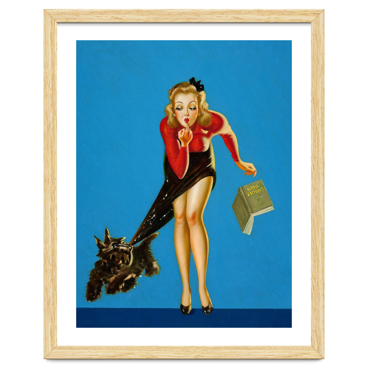 Pinup Girl And Dog Tricks
