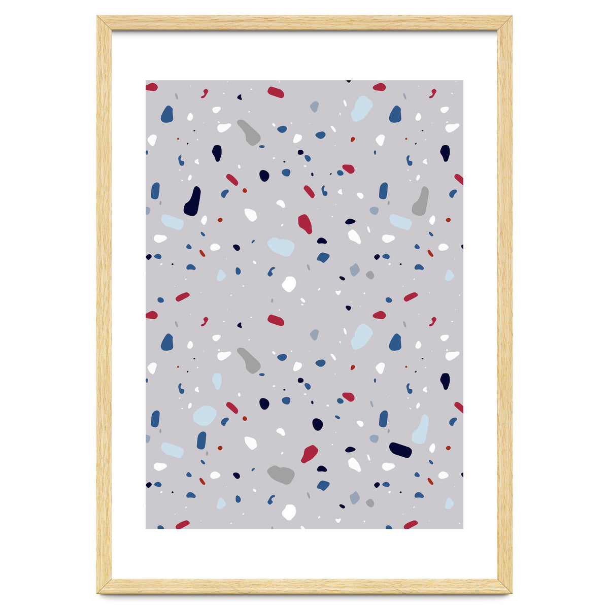 Modern Gray Blue Rounded Terrazzo