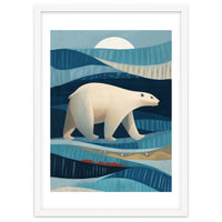 Polar Bear In The Blue Arctic