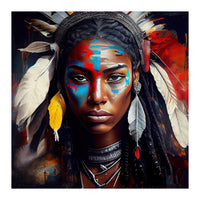 Powerful American Native Warrior Woman #2 (Print Only)