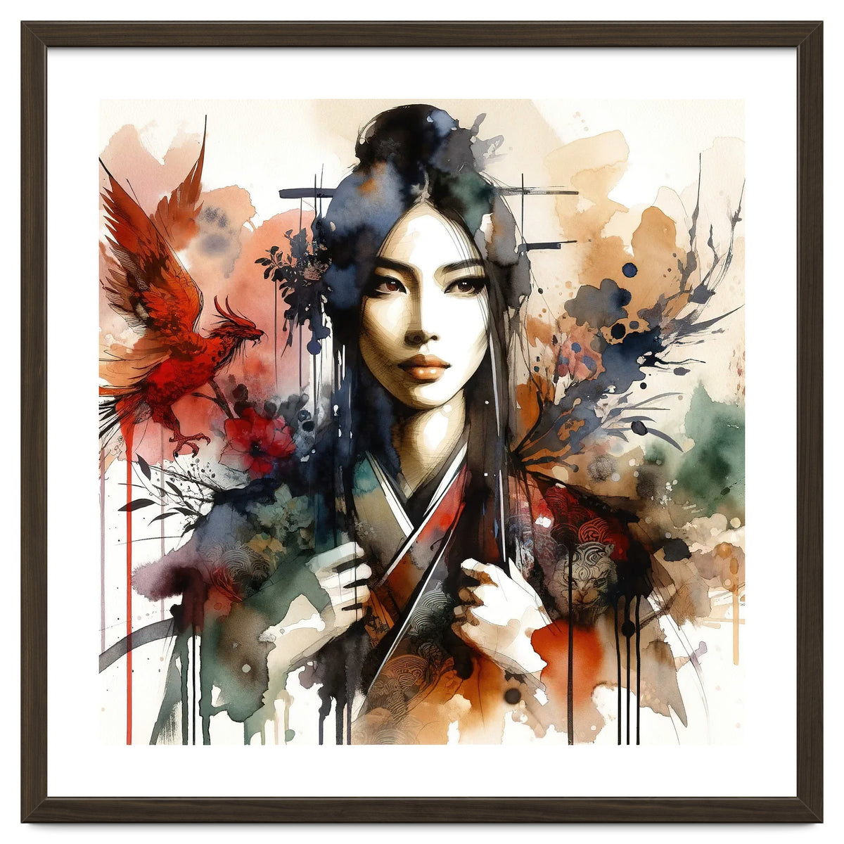 Phoenix Spirit Asian Warrior Portrait