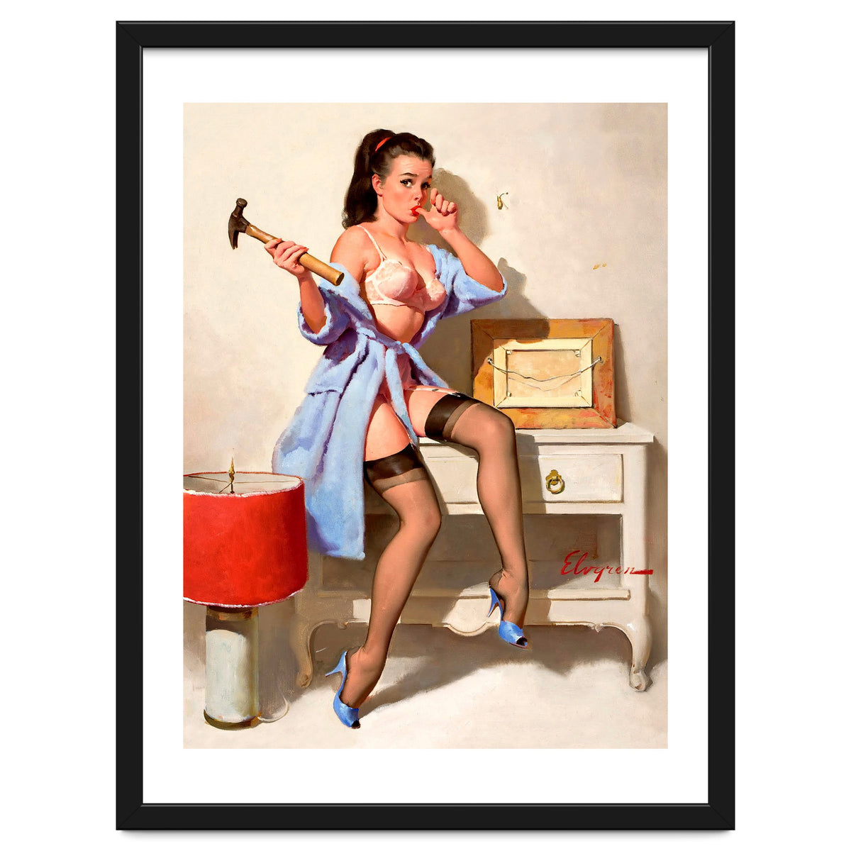 Hot Pinup Girl With A Hammer
