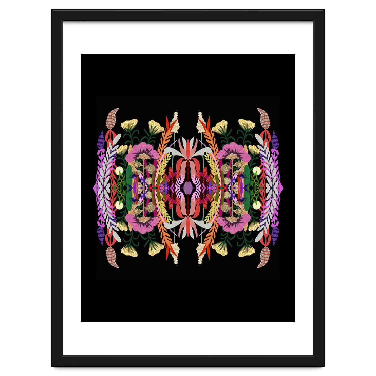 The Butterfly Effect Series 01, Paint Blot Mirror Colorful, Symmetrical Graphic, Eclectic Mandala