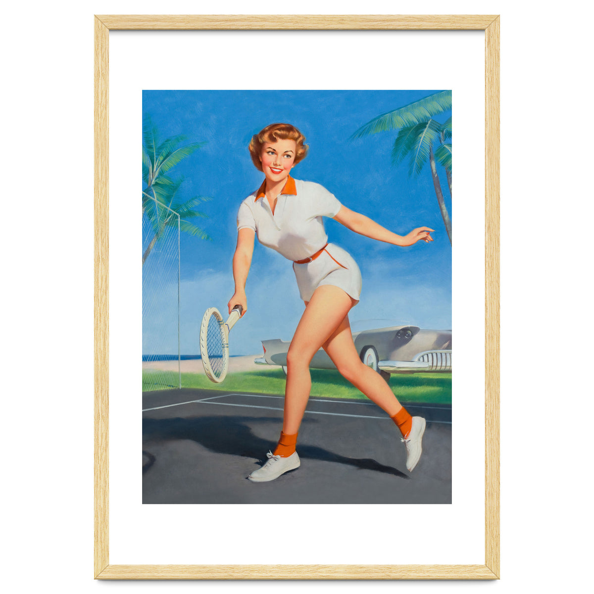 Pinup Girl On The Tennis Course