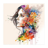 Quiet Muse In Watercolor Blooms (Print Only) thumbnail