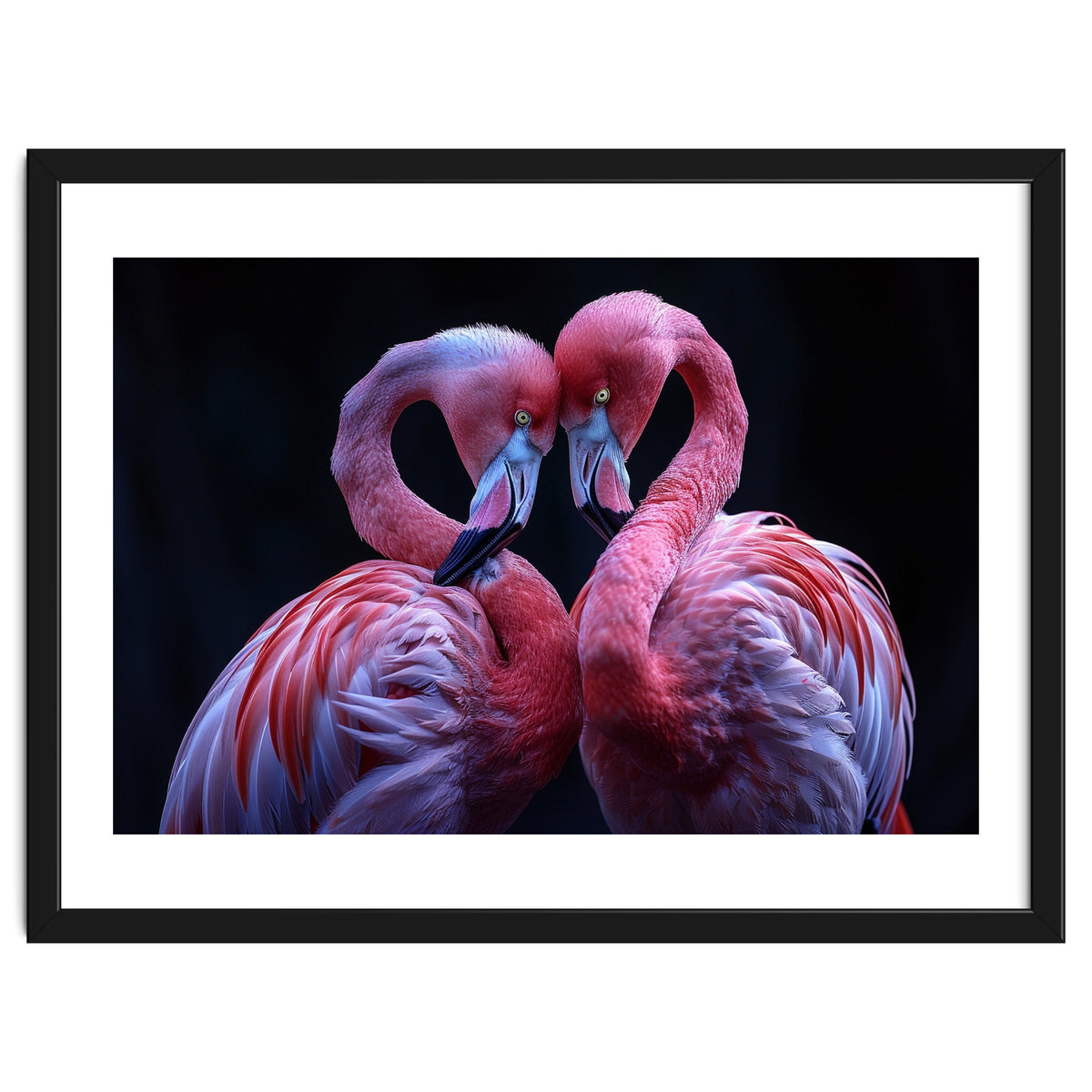 Two Pink Flamingos Forming A Heart Shape