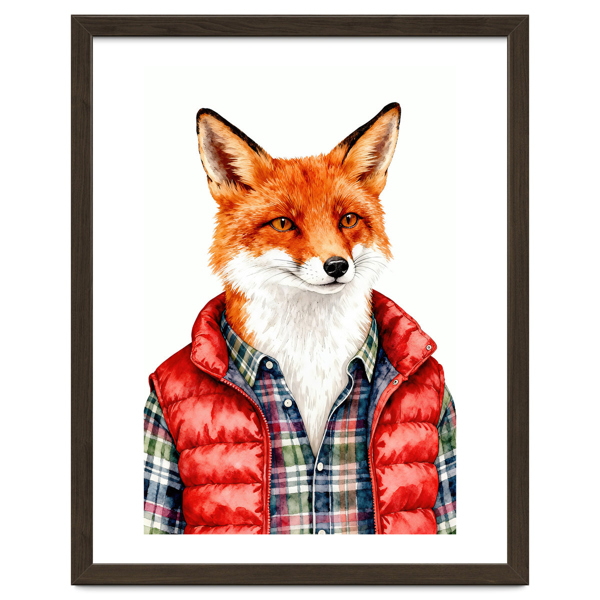 Dapper Fox Portrait Puffer Wild Fashion