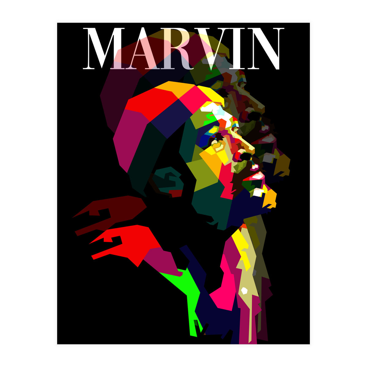 Marvin Gaye RNB Singer Pop Art WPAP (Print Only)