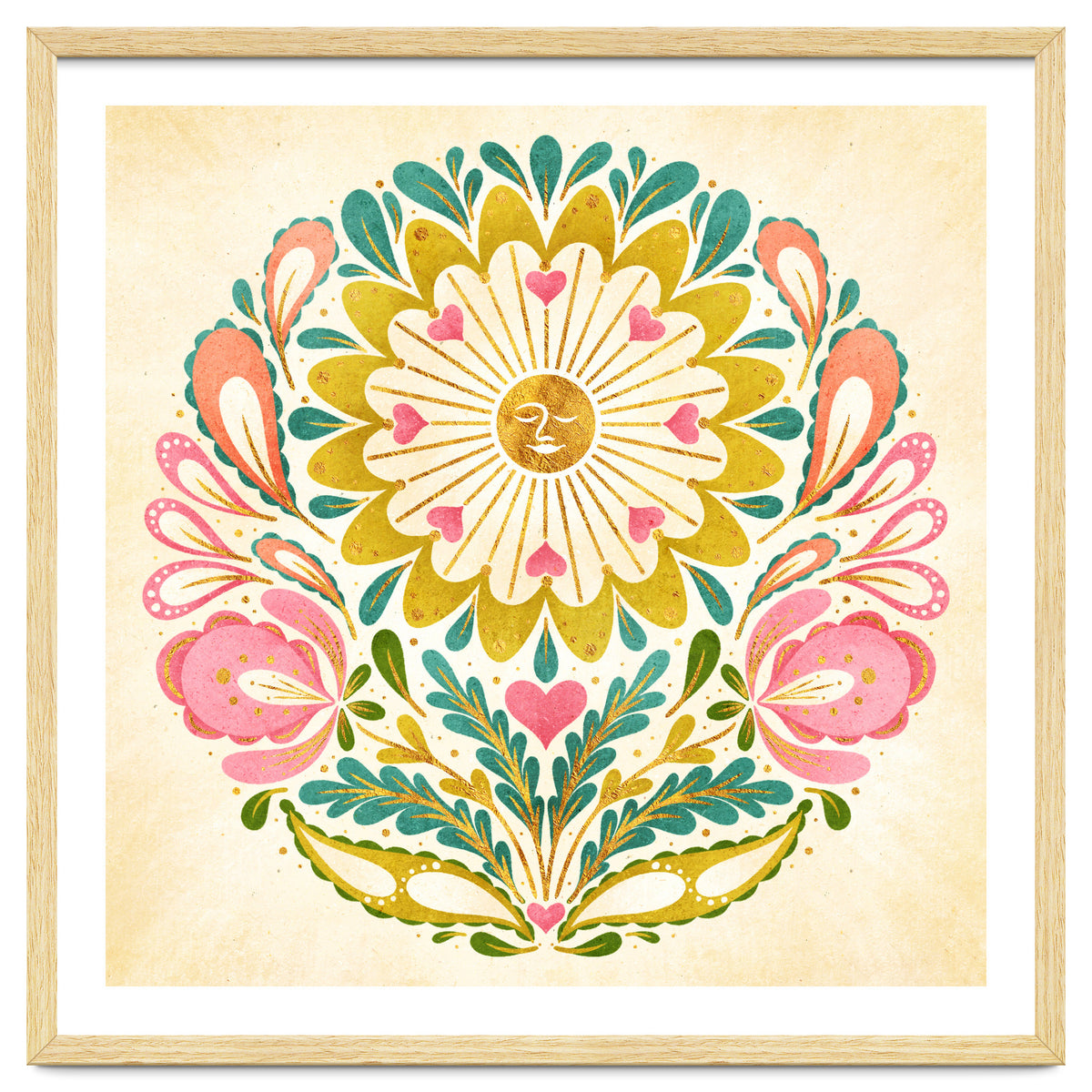 Solar Folk Art Mandala