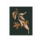 The Blooming Touch, Botanical Vintage Illustration, Dark Blush Bohemian Painting, Plants Nature Eclectic Classy Scandinavian (Print Only) thumbnail