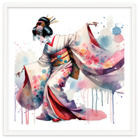 Geisha Dancer With Flowing Kimono
