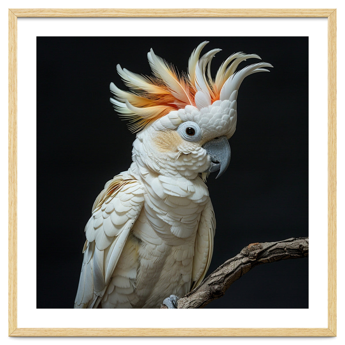 White Cockatoo Parrot Bird Perched On Branch