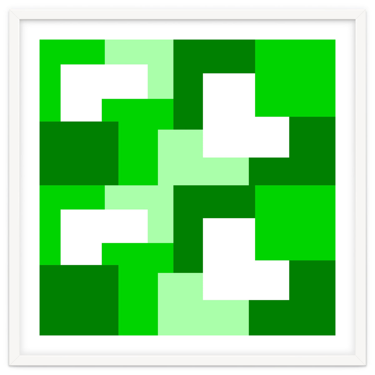 Green Abstract Square Tiles