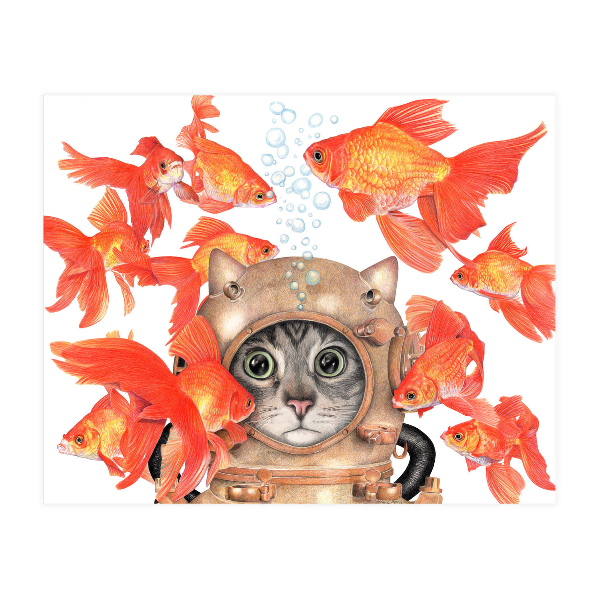 Scuba Catlgbright (Print Only)