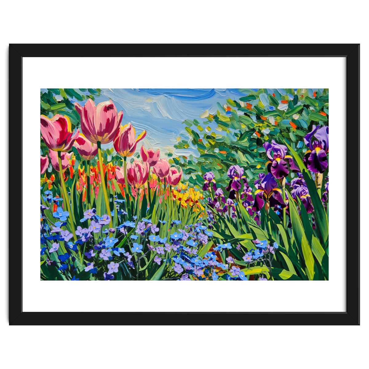 Vibrant Spring Meadow Oil Painting