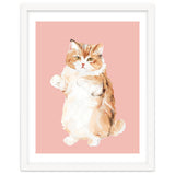 Ms Purrlington Handpainted fluffy cat oil painting thumbnail