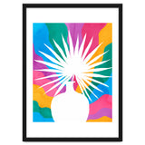 Fan Palm, Tropical Nature Botanical Colorful Watercolor, Abstract Jungle Rainbow Boho, Eclectic Plants Contemporary Modern thumbnail