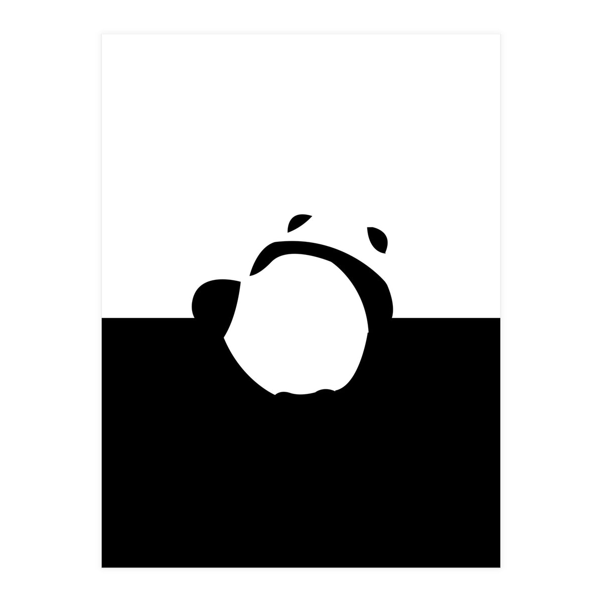 Find Your Feet, Panda Abstract Monochromatic Black & White, Wildlife Animals Cute Eclectic Bohemian Pets (Print Only)
