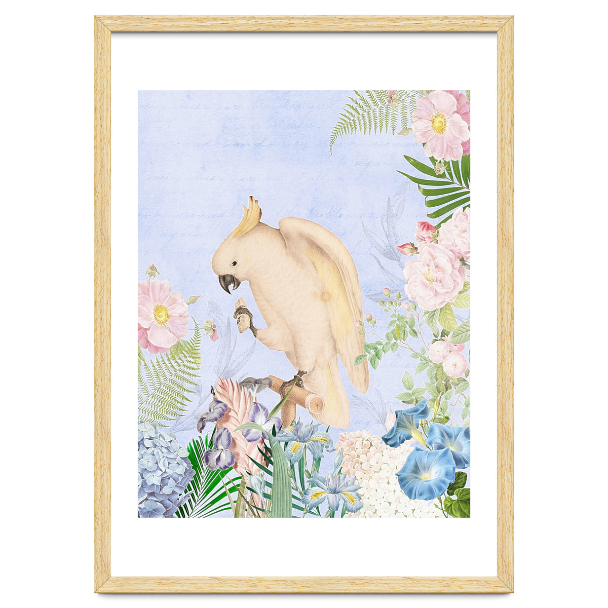 White Cockatoo In Flower Jungle