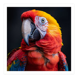 Scarlet Macaw Parrot Head Detailed Portrait Black (Print Only) thumbnail