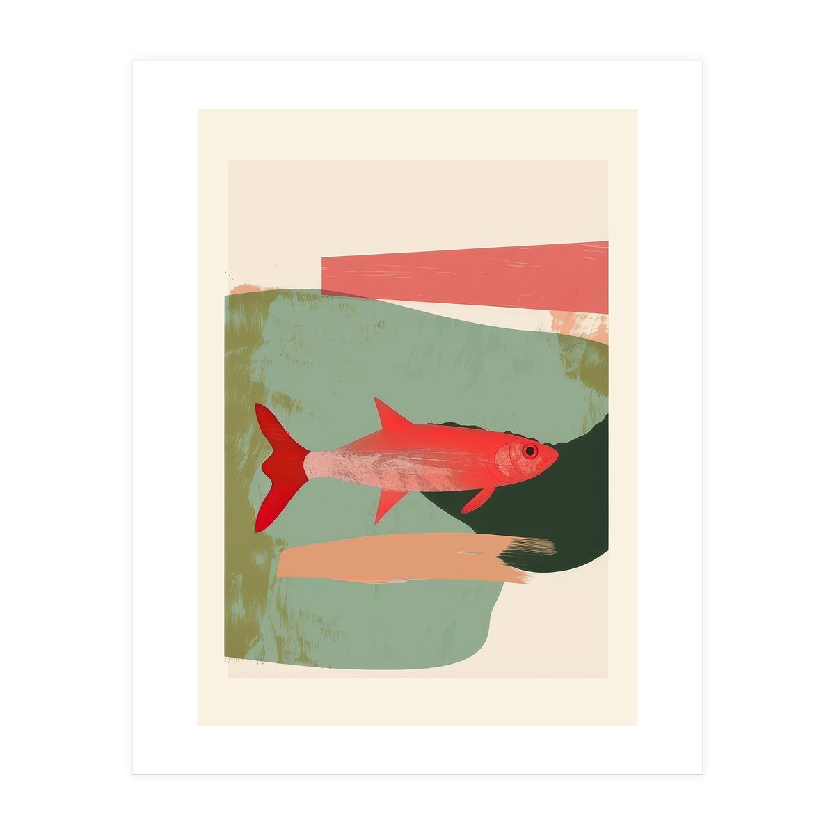 Red Fish Abstract (Print Only)