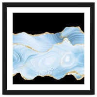 Blue & Gold Glitter Agate Texture 04