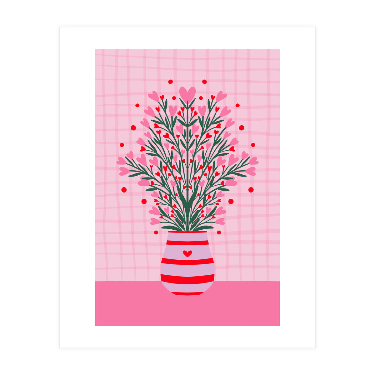 Heart Flowers Vase (Print Only)