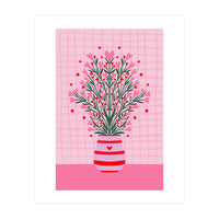 Heart Flowers Vase (Print Only)