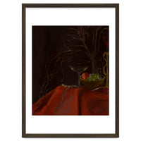 Dark Baroque Still Life Table and Wine oil