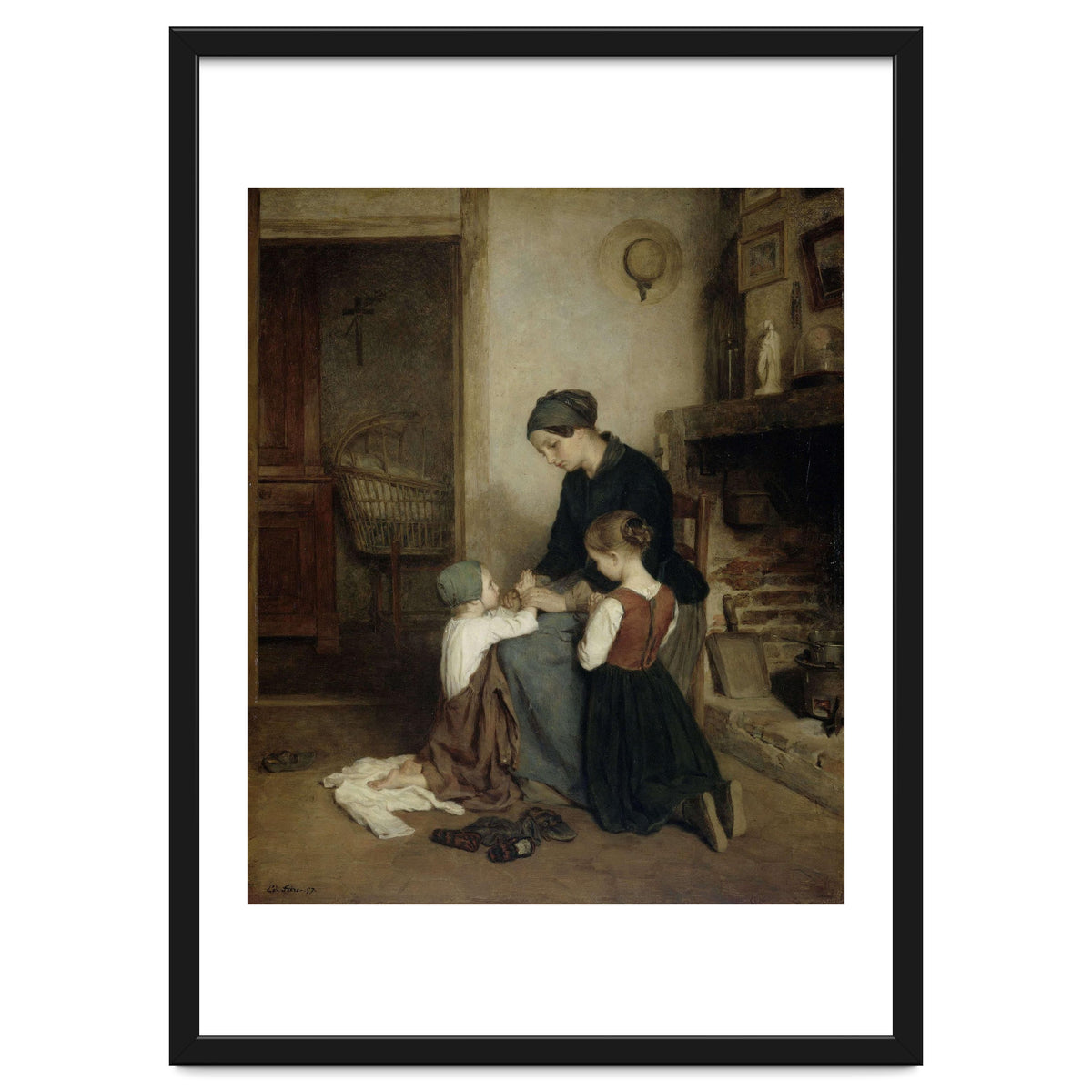 The Evening Prayer. Dating: 1857. Measurements: h 46.5 cm × w 38.5 cm; d 6.4 cm.