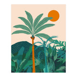 Palm Vibes, Tropical Vintage Botanical Nature, Illustration Mountains Landscape Adventure, Pastel Plants Wild Jungle Boho Forest (Print Only) thumbnail