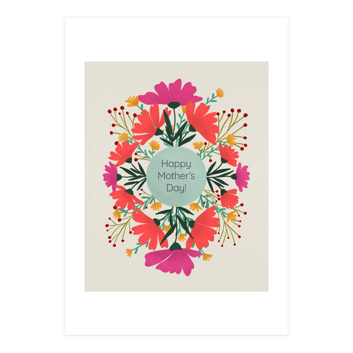 Happy mother's day floral design (Print Only)