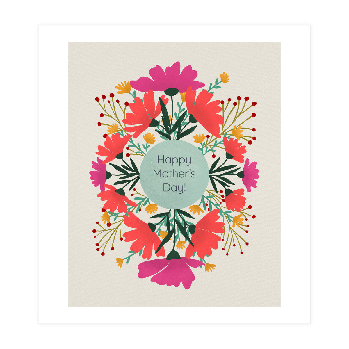 Happy mother's day floral design (Print Only)