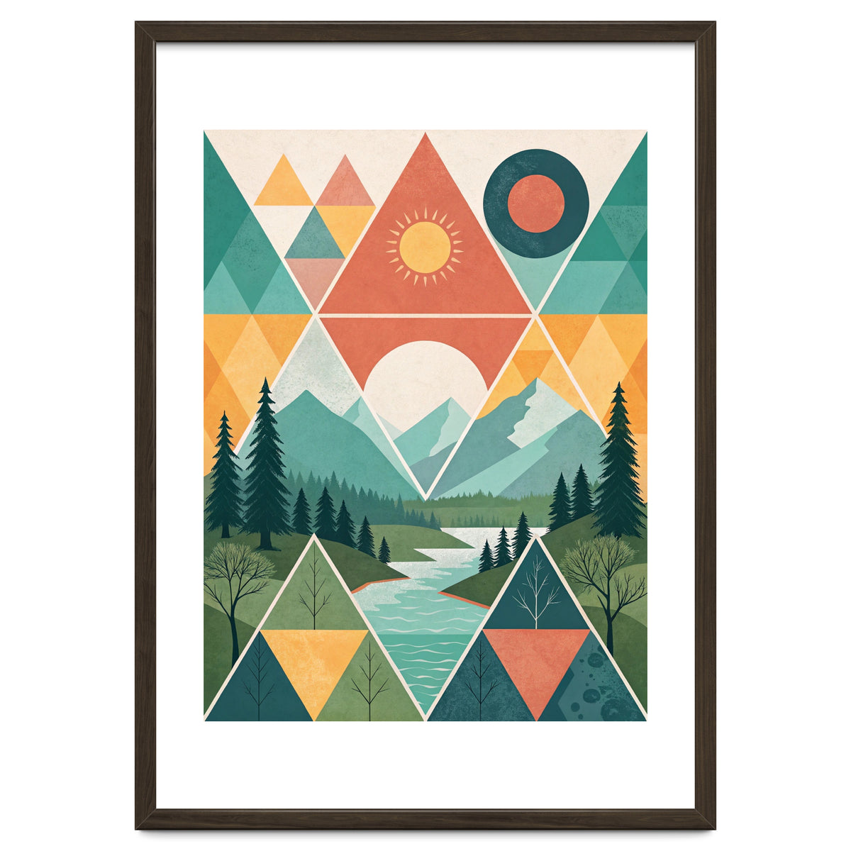Geometric Convergence: A Mosaic of the Alpine Wilderness