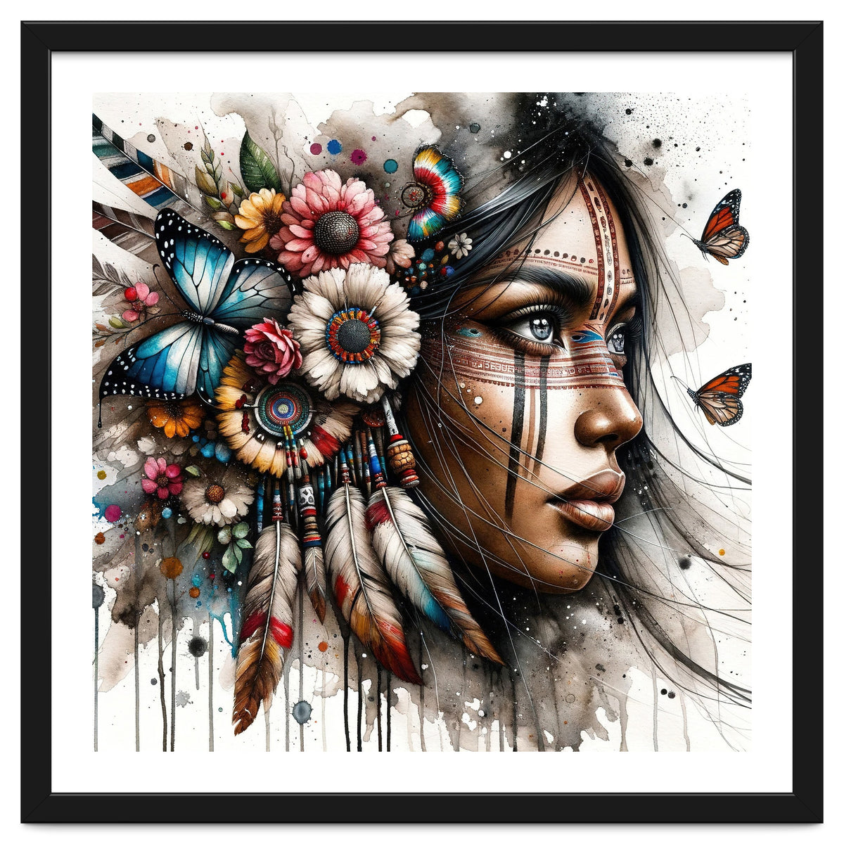 Watercolor Native American Woman #2