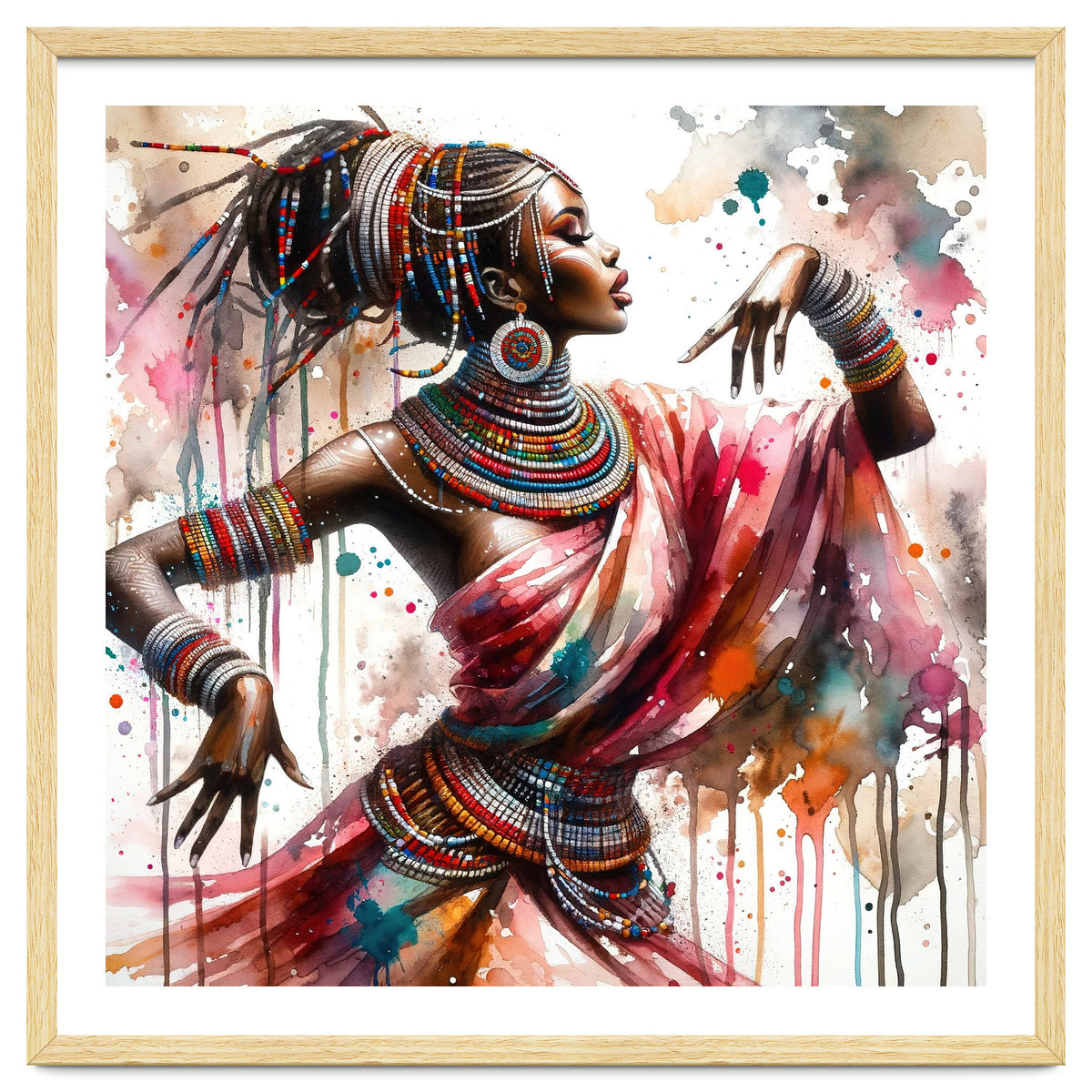 Watercolor African Dancer #1