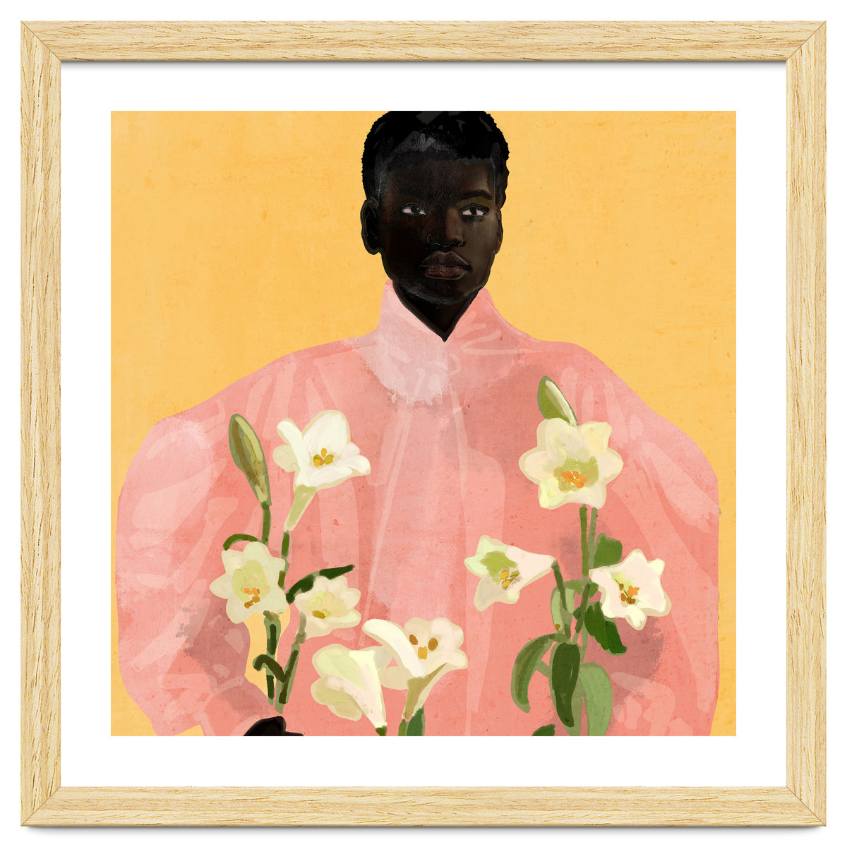 Girl Holding Flowers 2
