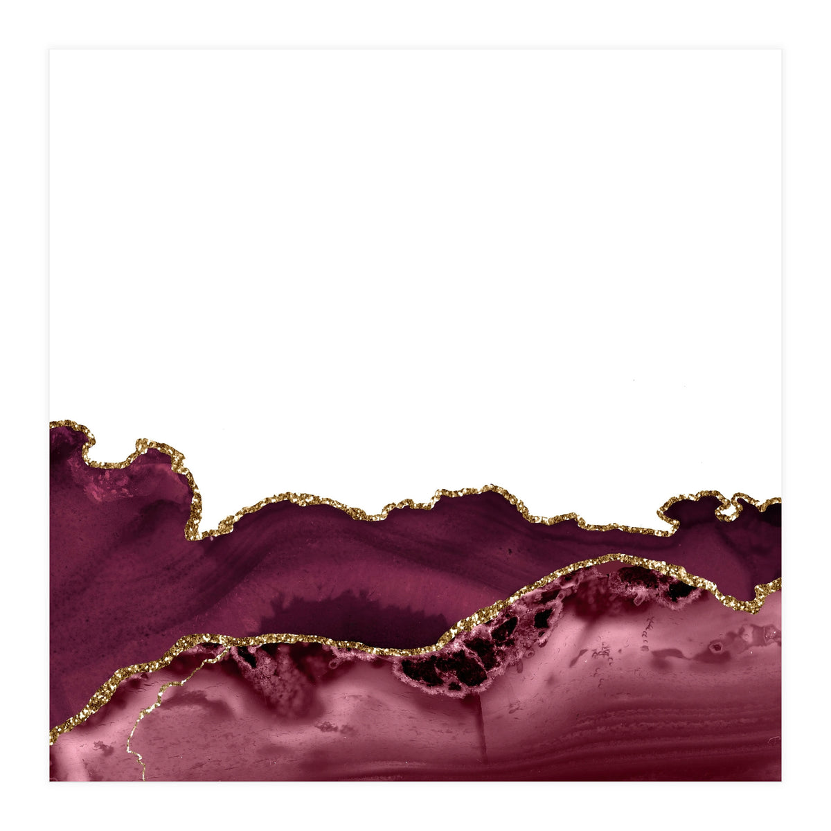 Burgundy & Gold Agate Texture 30  (Print Only)