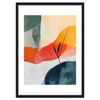 Minimalist Botanical Abstract Art with Organic Overlapping Shapes